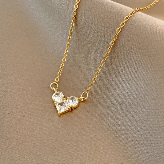 Cher Zircon Heart Necklace