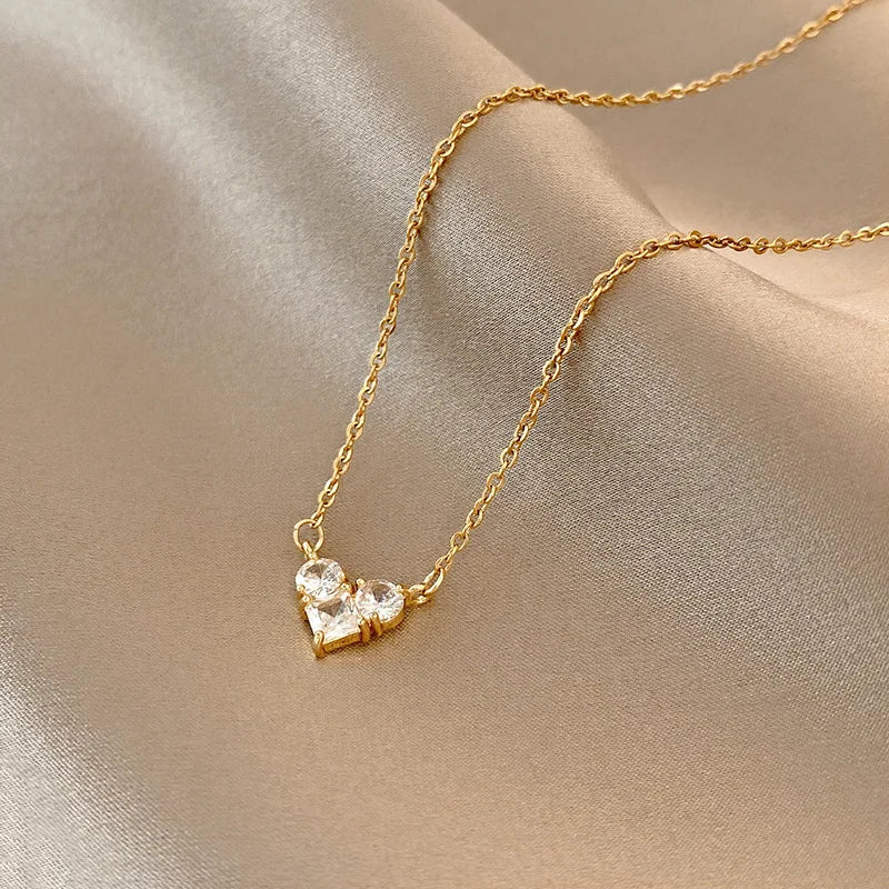 Cher Zircon Heart Necklace